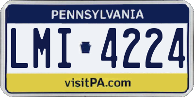 PA license plate LMI4224