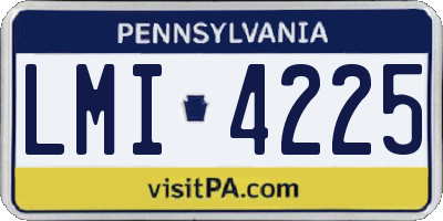 PA license plate LMI4225