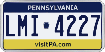 PA license plate LMI4227