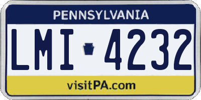PA license plate LMI4232