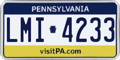 PA license plate LMI4233