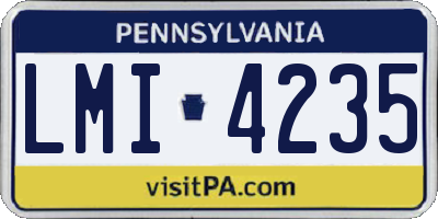 PA license plate LMI4235