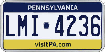 PA license plate LMI4236