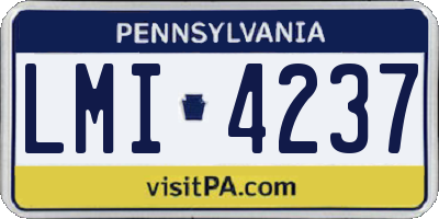 PA license plate LMI4237