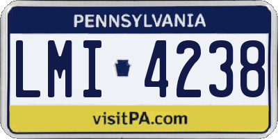 PA license plate LMI4238