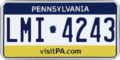 PA license plate LMI4243