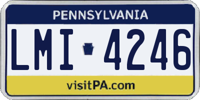 PA license plate LMI4246