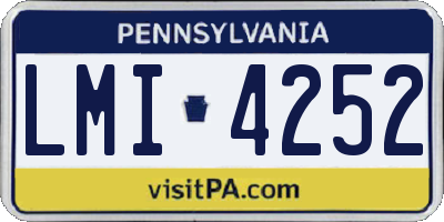 PA license plate LMI4252