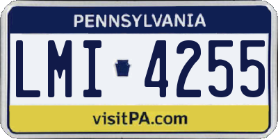 PA license plate LMI4255