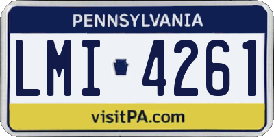 PA license plate LMI4261