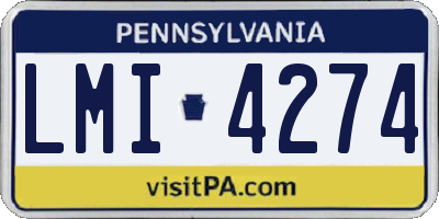 PA license plate LMI4274