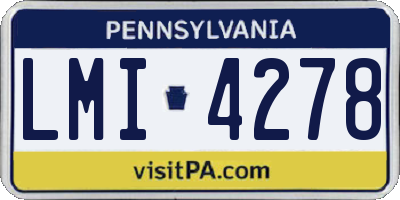 PA license plate LMI4278
