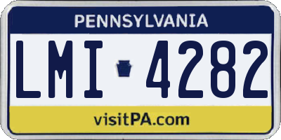 PA license plate LMI4282