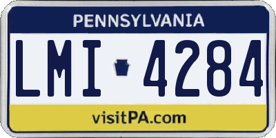 PA license plate LMI4284