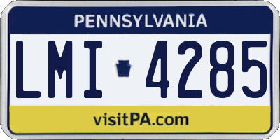 PA license plate LMI4285