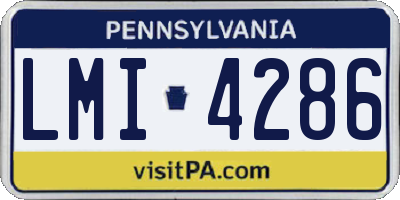 PA license plate LMI4286