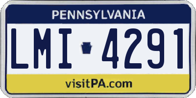 PA license plate LMI4291