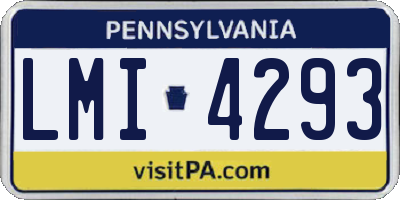 PA license plate LMI4293