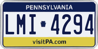 PA license plate LMI4294