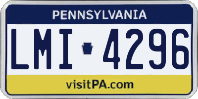 PA license plate LMI4296