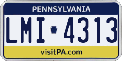 PA license plate LMI4313