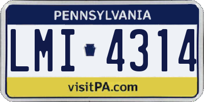 PA license plate LMI4314