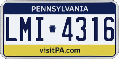 PA license plate LMI4316