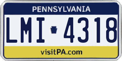 PA license plate LMI4318