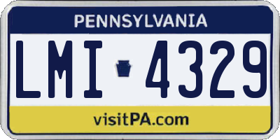 PA license plate LMI4329