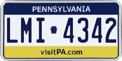 PA license plate LMI4342