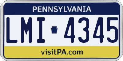 PA license plate LMI4345