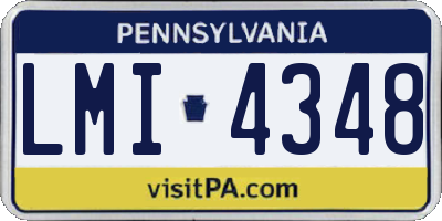 PA license plate LMI4348
