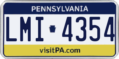 PA license plate LMI4354