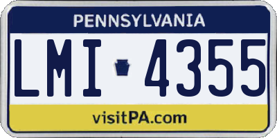 PA license plate LMI4355