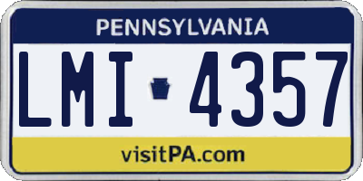 PA license plate LMI4357