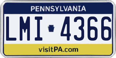 PA license plate LMI4366
