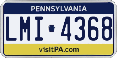 PA license plate LMI4368