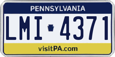 PA license plate LMI4371