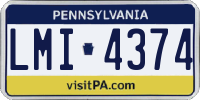 PA license plate LMI4374