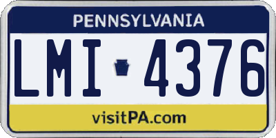PA license plate LMI4376
