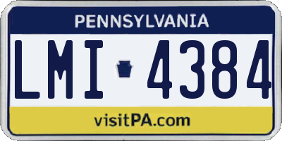PA license plate LMI4384