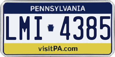 PA license plate LMI4385