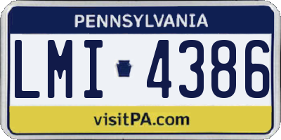 PA license plate LMI4386