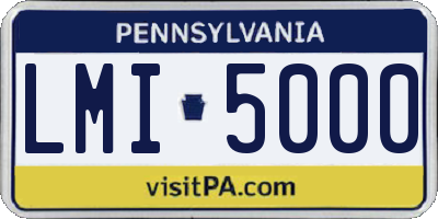 PA license plate LMI5000