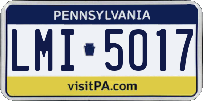 PA license plate LMI5017