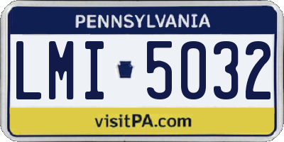 PA license plate LMI5032