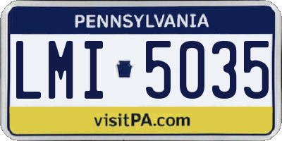 PA license plate LMI5035