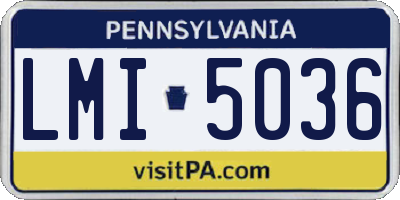 PA license plate LMI5036