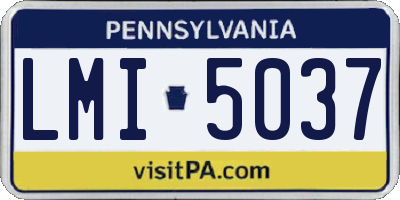 PA license plate LMI5037