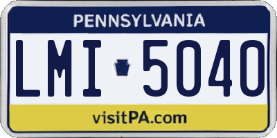 PA license plate LMI5040